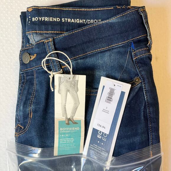Old Navy Women Jeans size 2 US Blue Mid Rise Stretch Boyfriend Straight NWT - Picture 12 of 12